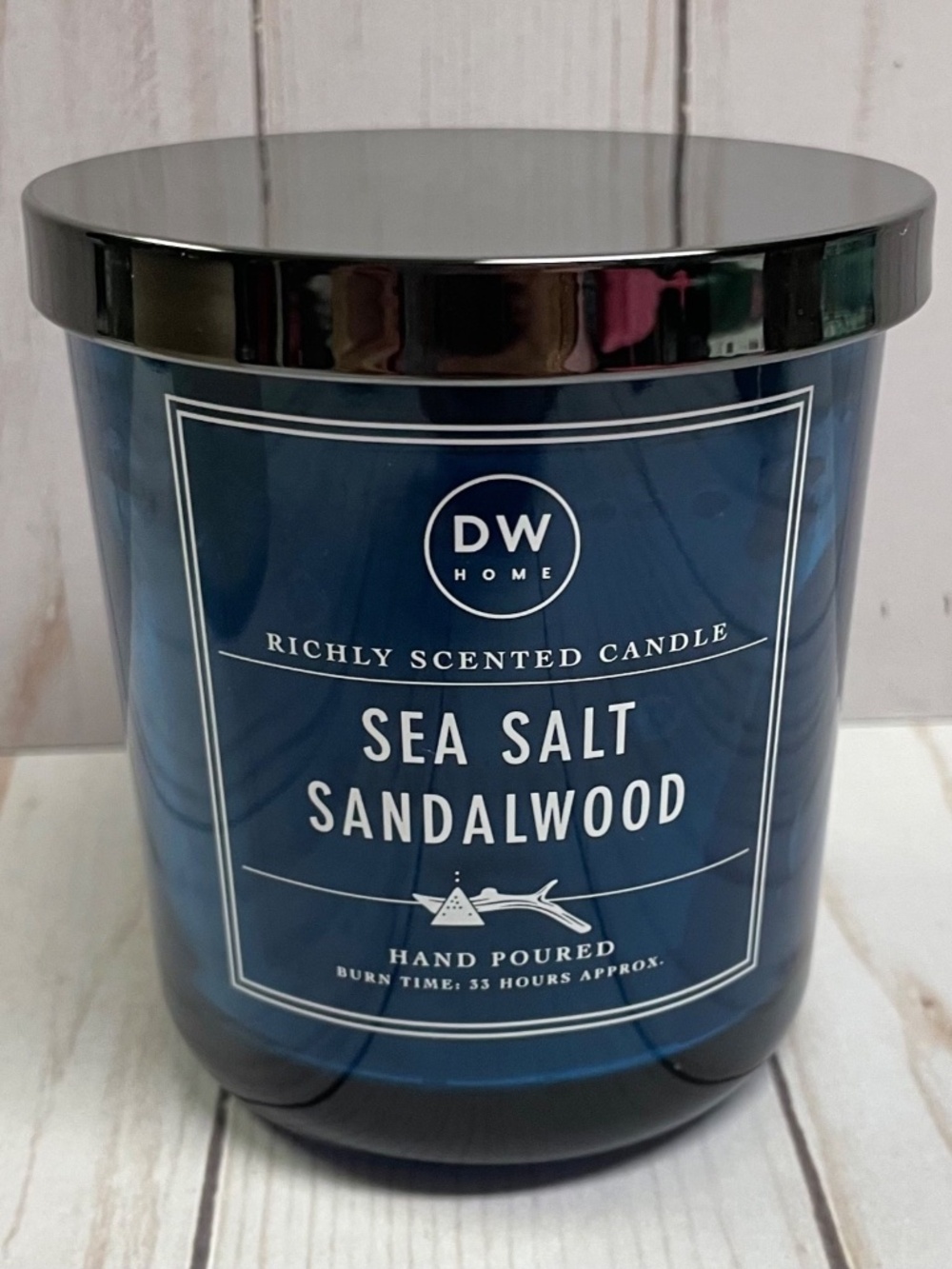 DW Home Scented Single Wick Candle w/ lid Sea Salt Sandalwood Beach Scented NEW